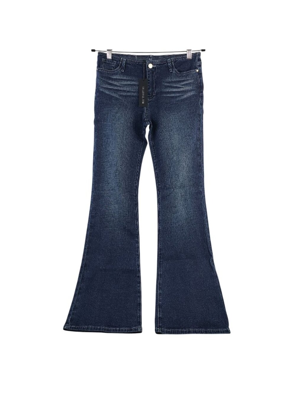 NEW Dolls Kill Generation Kiss Flare Low Rise Jeans Blue Stretch Denim Sz M